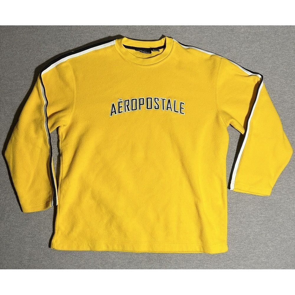 Vintage Aeropostale‎ Crew Neck Men's Large Fleece Pullover Sweater 90's Y2K